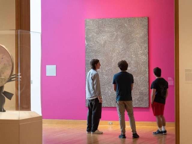 People look at artwork at Seattle Art Museum