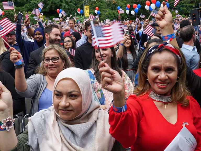 New U.S. Citizens get sworn in during the Seattle Center Naturalization Ceremony