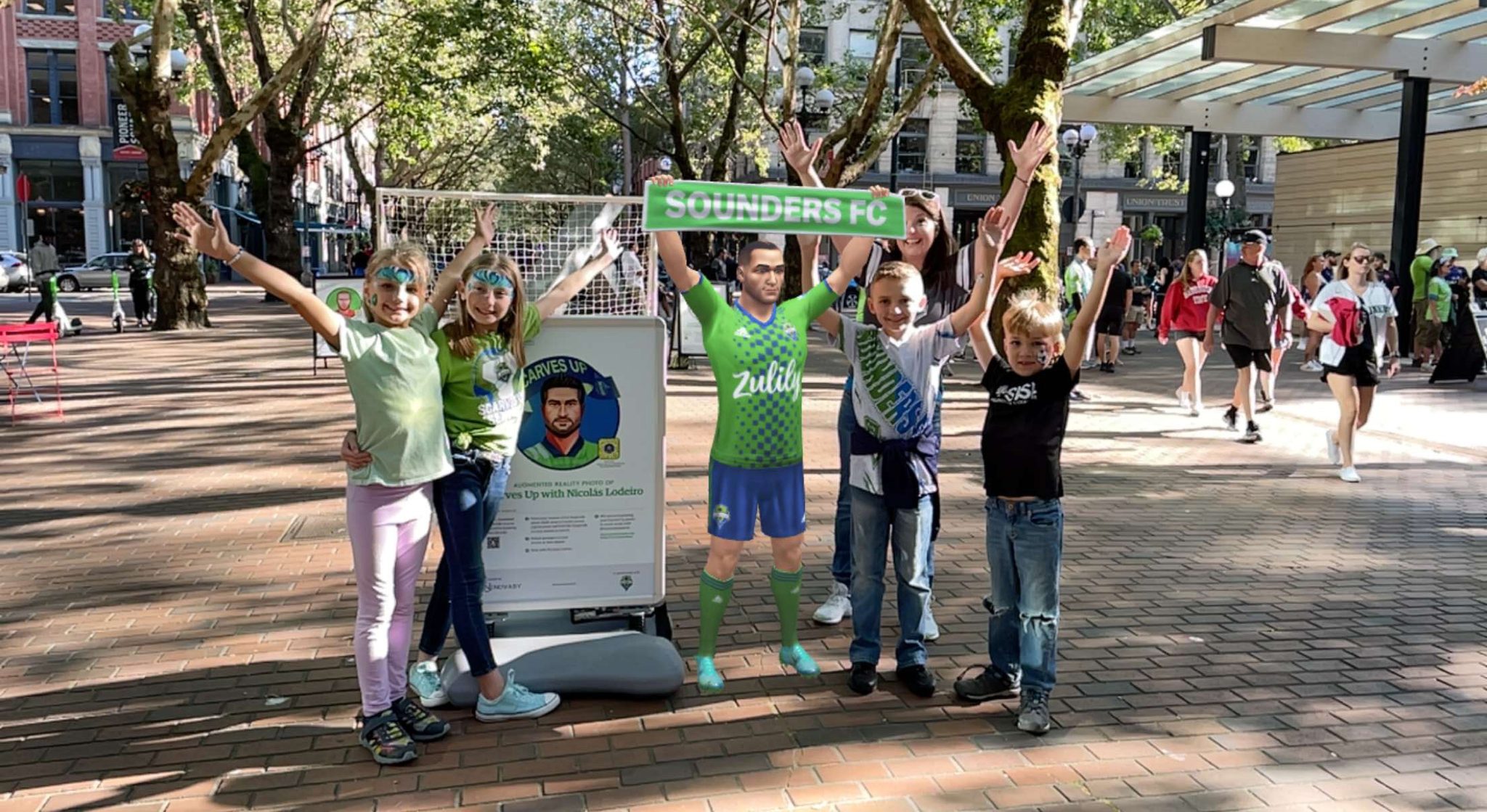 Seattle Sounders AR Experience in Occidental Square